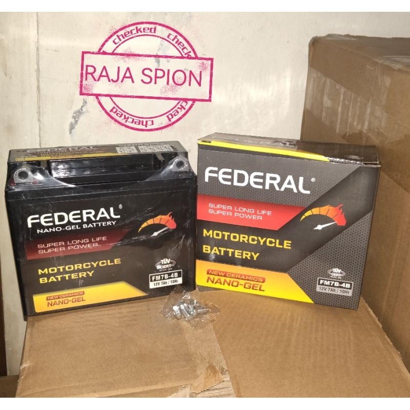 Jual aki full kering tiger/aki kering fm7b/aki federal tiger/aki kering