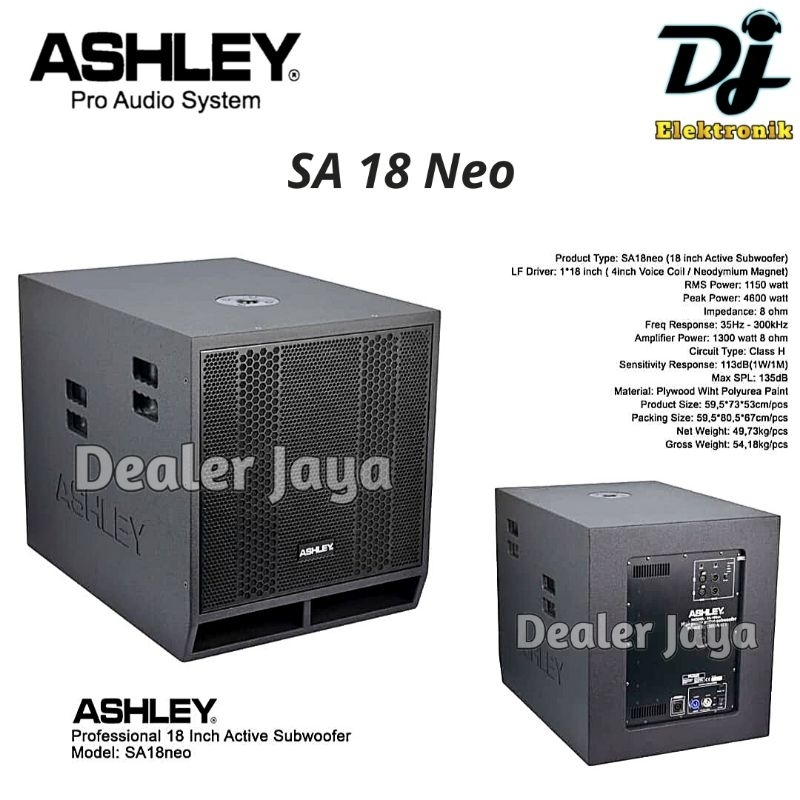 Jual Speaker Subwoofer Ashley Sa Neo Sa Neo Inch Aktif