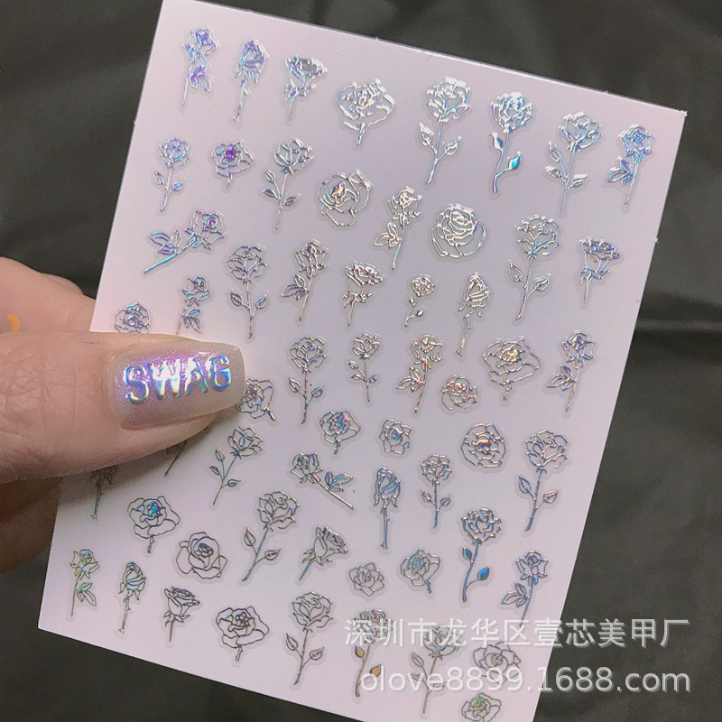 Jual Stiker Sparkle Meteor Love Heart Bintang Decals Back Glue Easy to ...