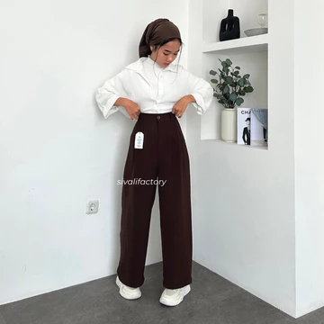 SIVALI Loose Pants 332 PETITE SIZE Celana Kulot Polyester Anti Kusut Trousers Kantor Formal