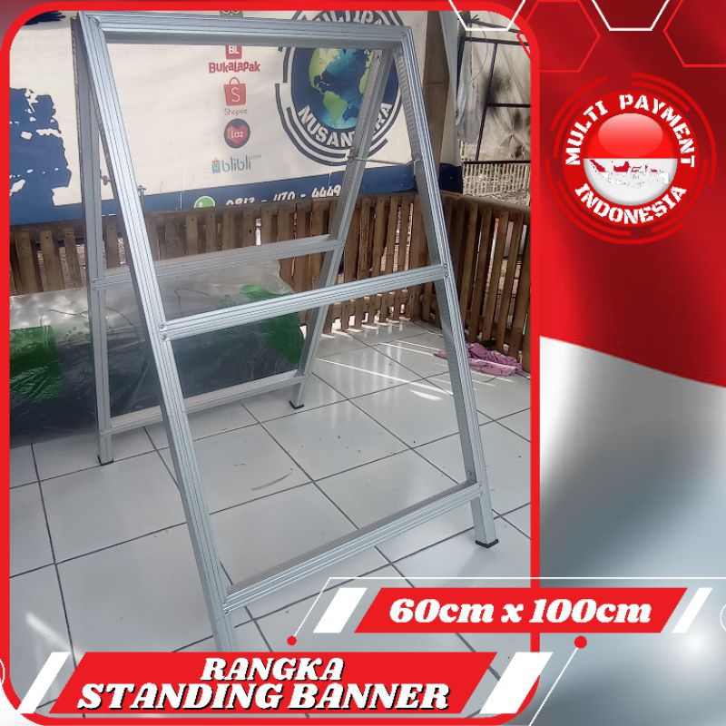 Jual RANGKA STANDING BANNER 2SISI 60CM X 100CM | Shopee Indonesia