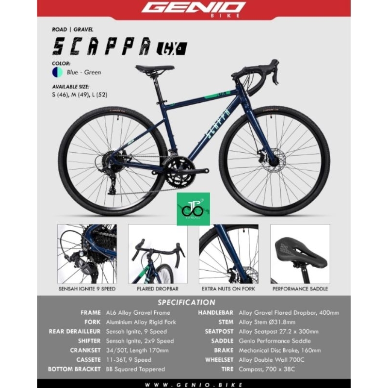 Genio Scappa Bici Gravel Bonus Jual Sepeda Balap Gravel Genio