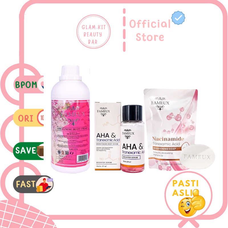 Jual Fameux body cream bleaching AHA body serum 30ml 250gr Shopee