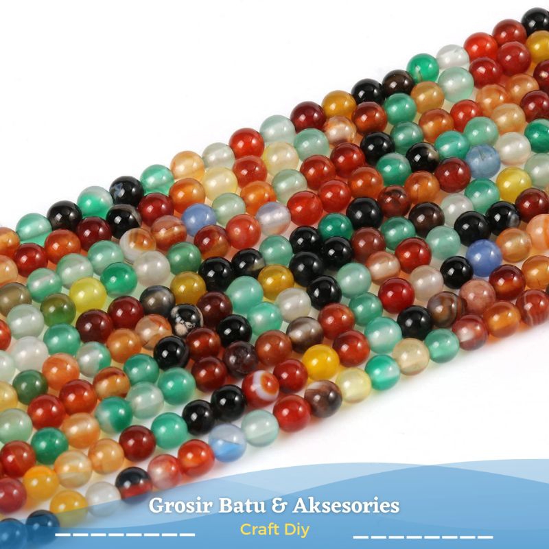 Jual Manik Batu Alam Multi Colour 4-12Mm Alami Bahan Membuat Perhiasan ...
