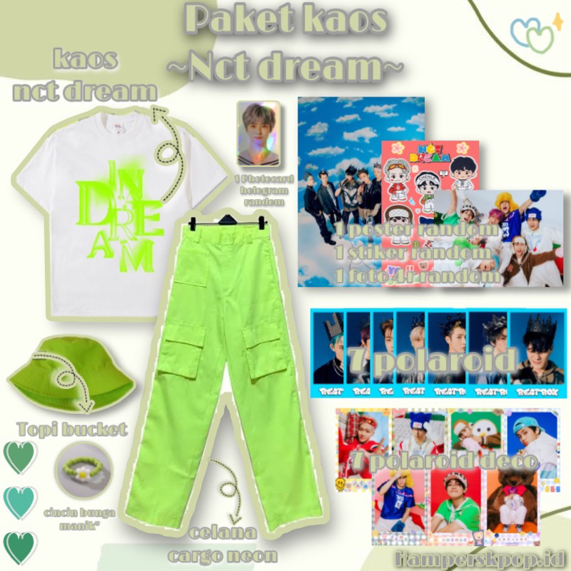 Jual Cod Kaos Nct Dream The Dream Show Raster Hijau Print Hampers