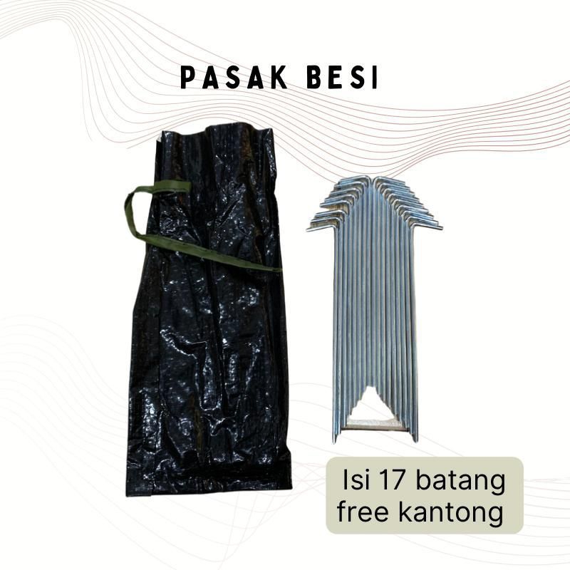TENDAKI •1Set Pasak Besi Isi 17 pcs •Pasak Tenda Camping