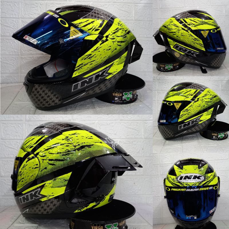 Jual Helm Ink Cl Max Motif Black White Yellow Fluo Paket Ganteng Ongkir Termurah Kg Shopee