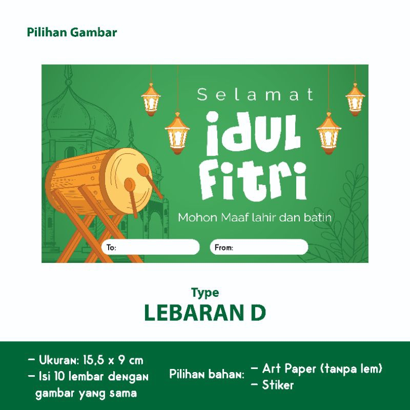 Jual UCAPAN LEBARAN TEMPELAN HAMPERS TOPLES NASTAR TULISAN IDUL FITRI ...