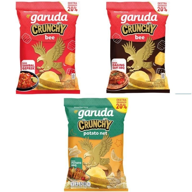 Jual Garuda Cruncy BEE Snack kentang rasa BBQ / sambal geprek / potato