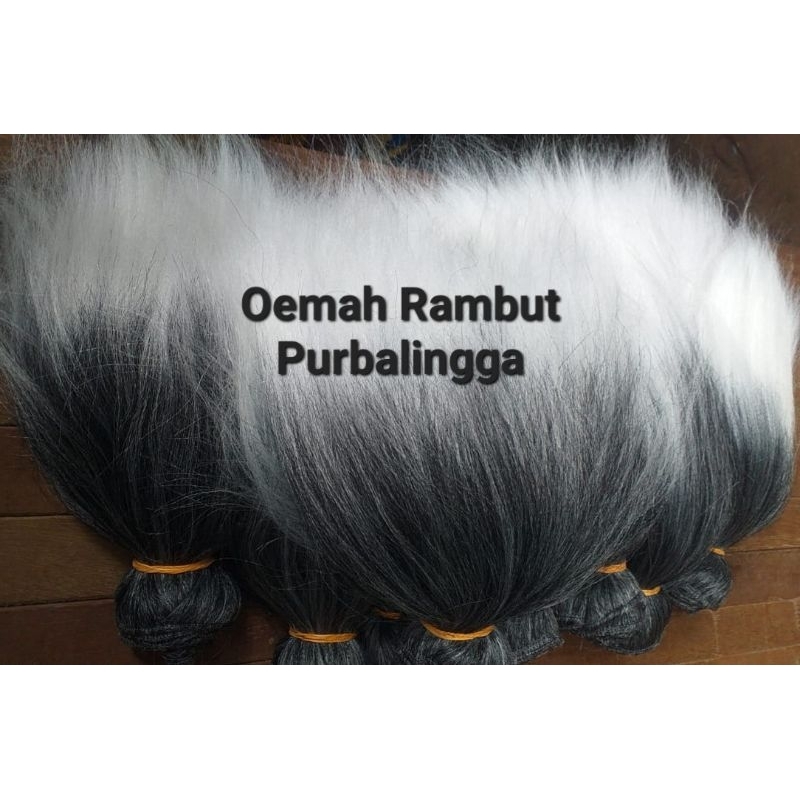 Jual Rambut Barong Sintetis Ombre Putih Susu 60 cm | Shopee Indonesia