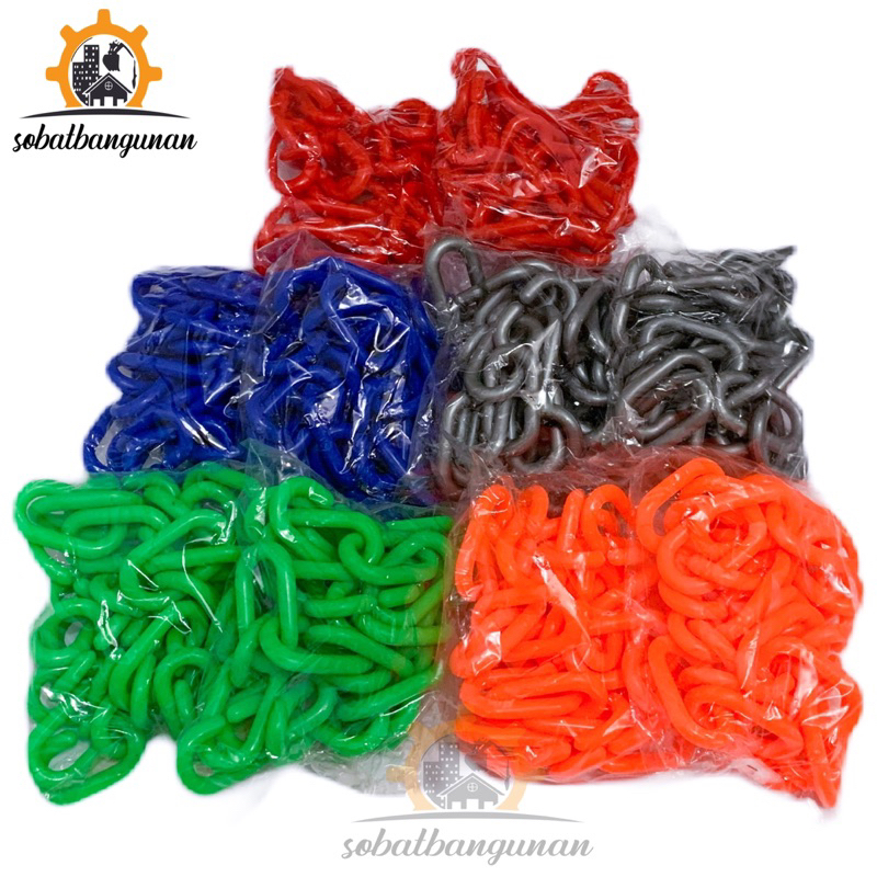 Jual RANTAI PLASTIK 6mm WARNA RANTAI PVC RANTAI BAJU RANTAI