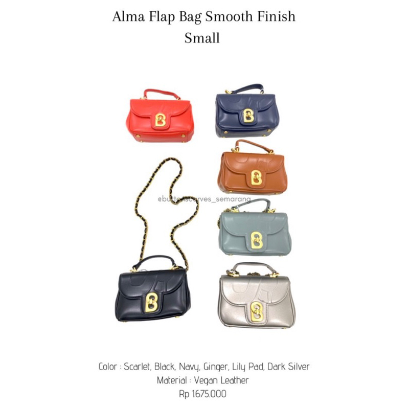 Alma Flap Bag Smooth Finish Small - Dark Silver