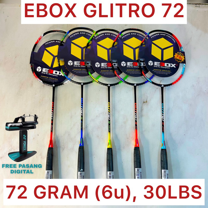 Jual Raket Badminton EBOX GLITRO 72 72gram 6U 30LBS Original | Shopee ...
