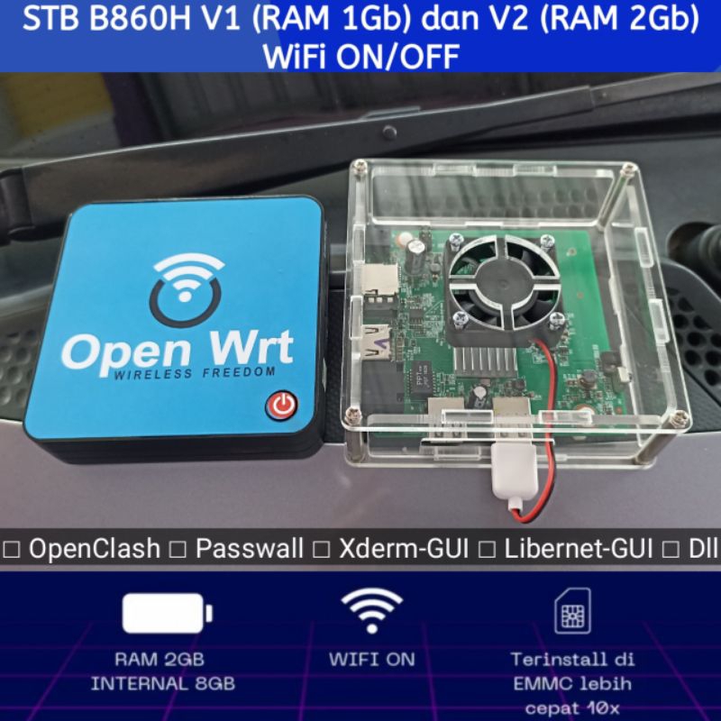 Jual STB Open Wrt Casing Akrilik RAM 1Gb/2Gb B860H | Shopee Indonesia