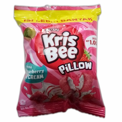 Jual KRISBEE PILLOW RENCENG ISI 10 x 12gr CHOCOLAVA STRAWBERRY ICE ...