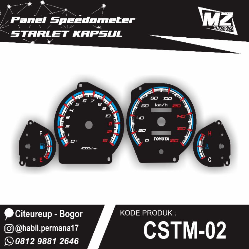 Jual CUSTOM PANEL SPEEDOMETER STARLET KAPSUL | Shopee Indonesia