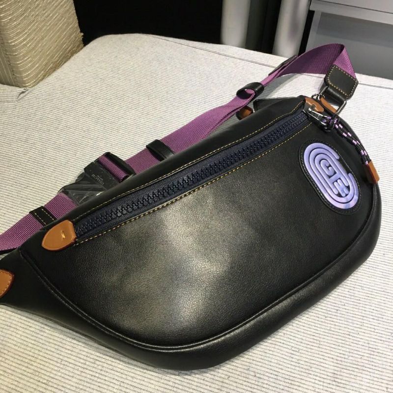 Jual Coach Waist Bag 69303 Men’s Black Leather Chest Bag Shopee Indonesia