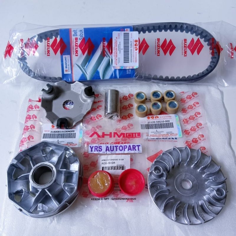 Jual Rumah Roller Assy+V Belt+Gemuk Cvt Suzuki Spin 125 Skywave 125 ...