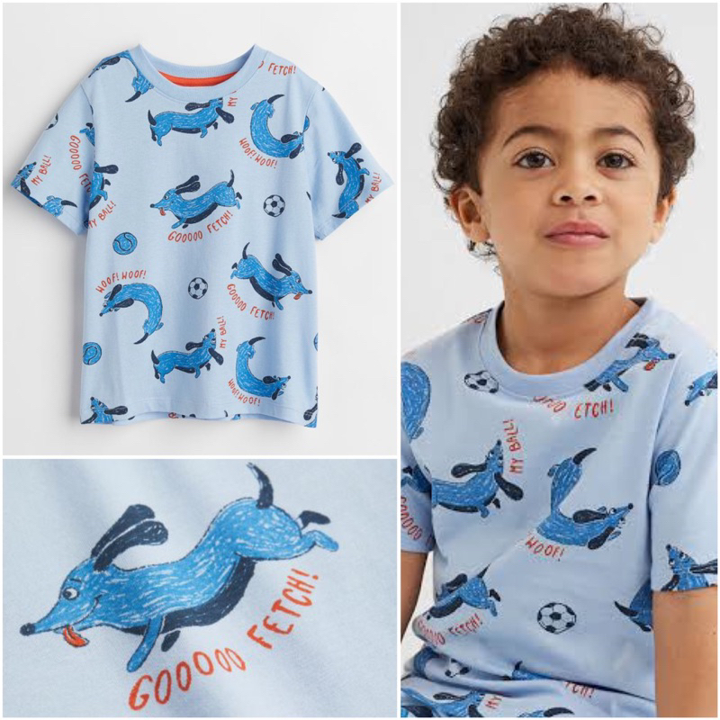 Jual H M kids kaos anak blue dogs sale original Shopee Indonesia