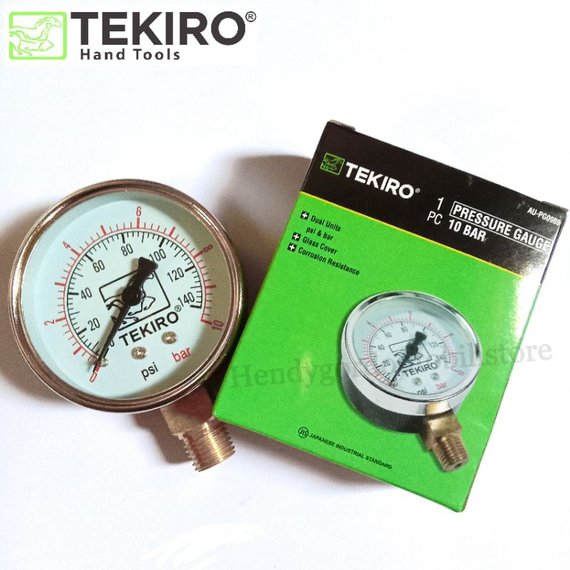Jual Manometer 10 bar TEKIRO Pressure Gauge 10 bar Manometer 10kg Mano