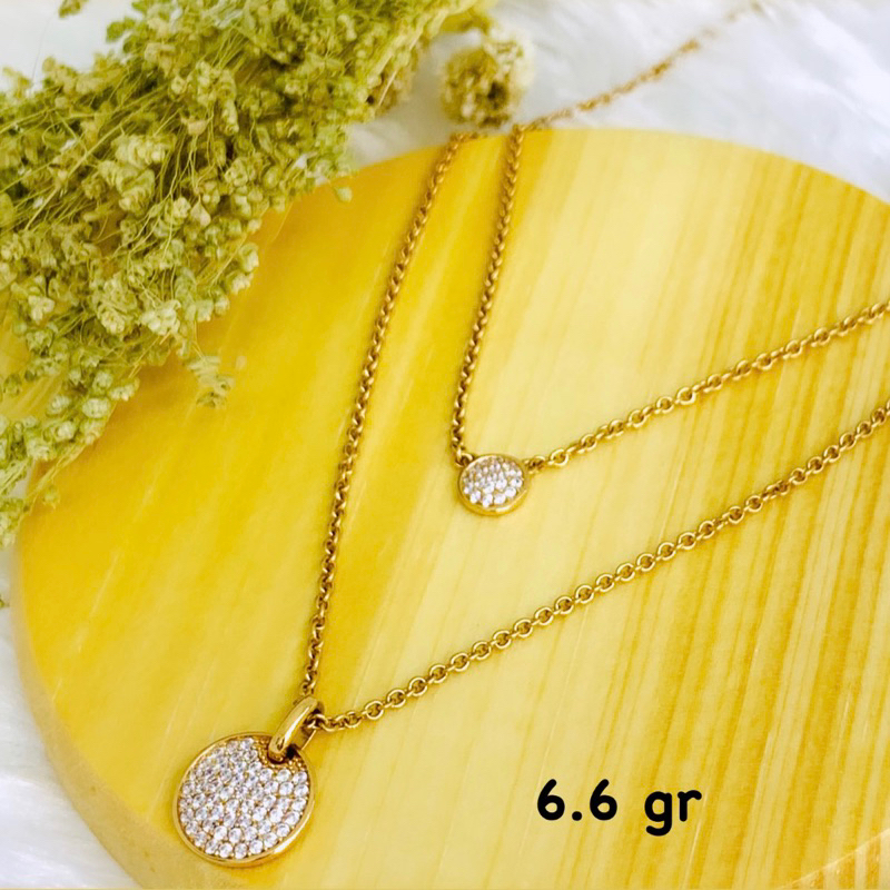 Jual kalung 2 layer emas 75%\17k | Shopee Indonesia