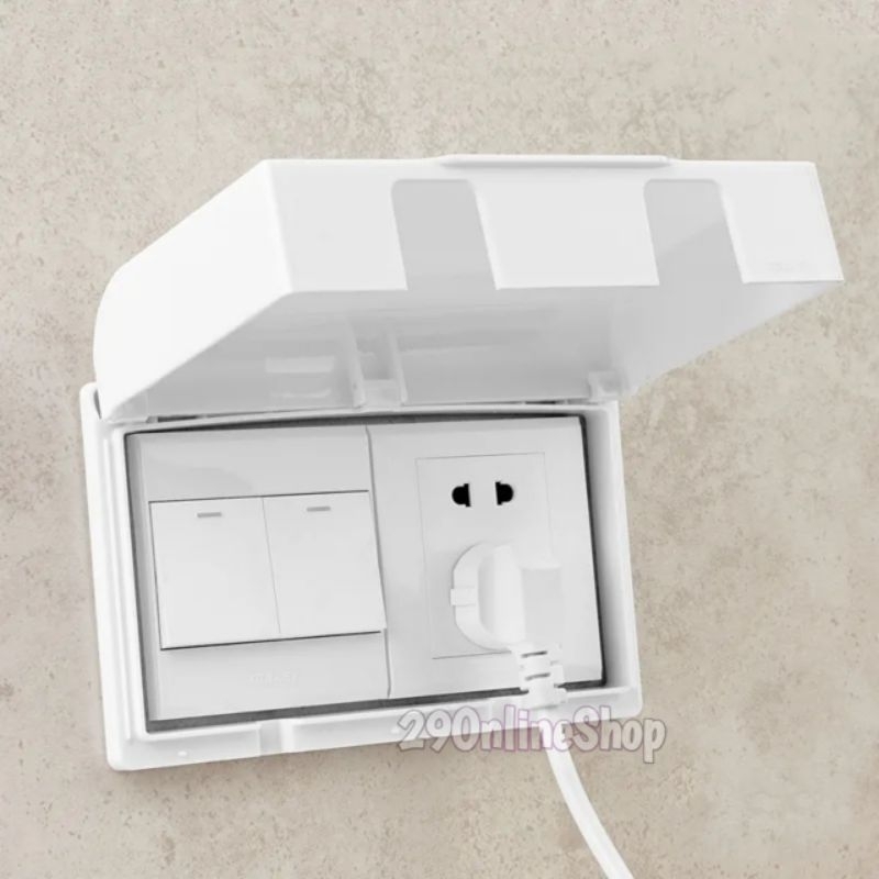 Jual cover box kotak tutup pengaman stop kontak double tempel dinding ...