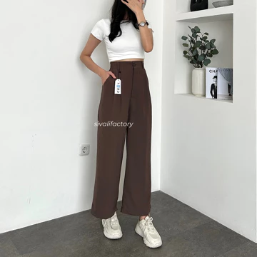 SIVALI Loose Pants 332 PETITE SIZE Celana Kulot Polyester Anti Kusut Trousers Kantor Formal
