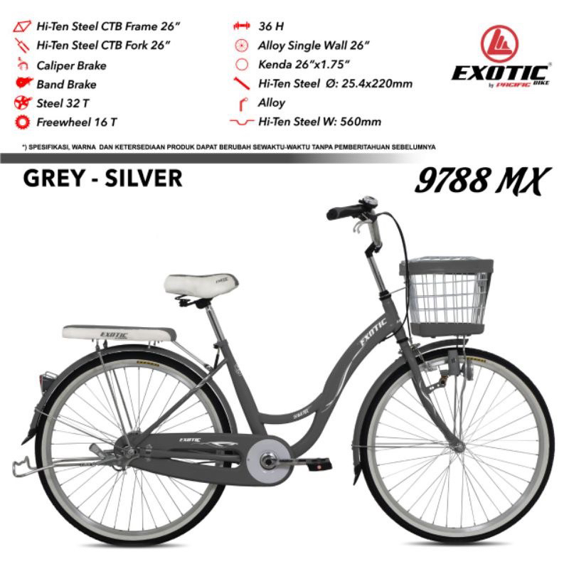 Jual Sepeda Mini Keranjang Dewasa Perempuan Ctb City Bike Exotic Et 9788 Mx 20 Dan 26inch 0459