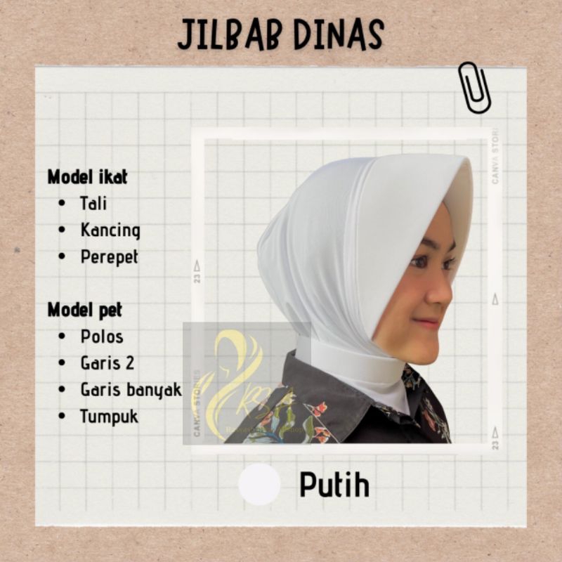 Jual Jilbab Dinas Antem Satpol Pp Asn Pns Pemda Kejaksaan Oren Putih