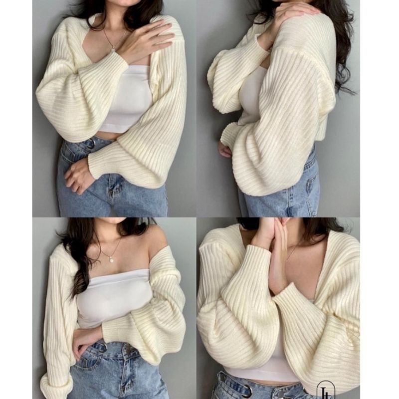Jual RAJUT LIAM CROP OVERSIZE CARDIGAN / CARDIGAN CROP RAJUT WANITA ...