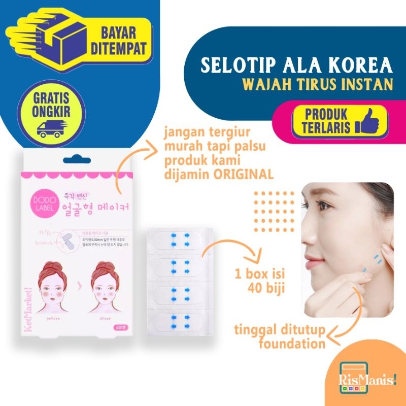 Jual FACE LIFT VSHAPE TAPE DODO LABEL Selotip Ajaib Wajah Tirus Instan