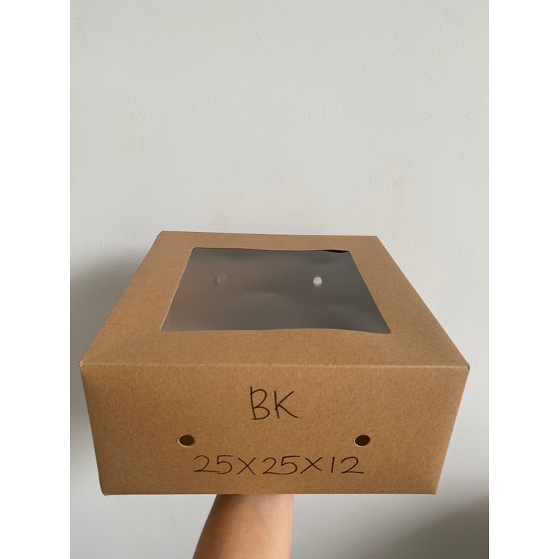 Jual 1 pack Box Kaca ukuran 22x22x10 & 25x25x12 kotak kue window / dus ...