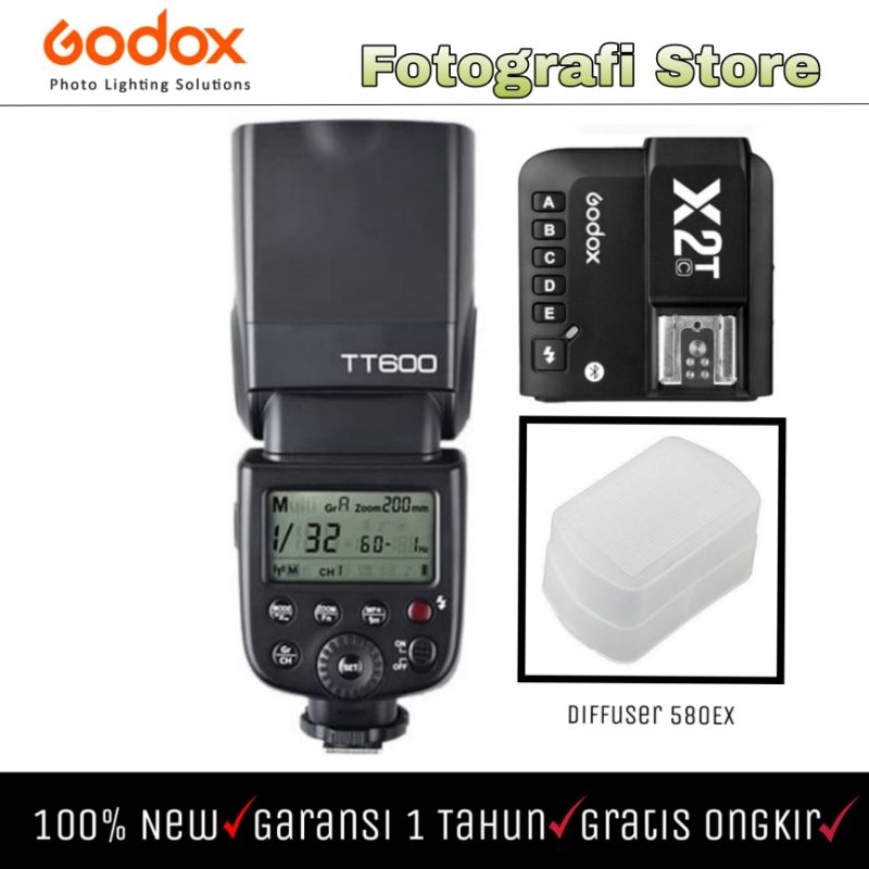 Jual Speedlite Flash Godox TT600 TT 600 Universal + Trigger Godox Canon