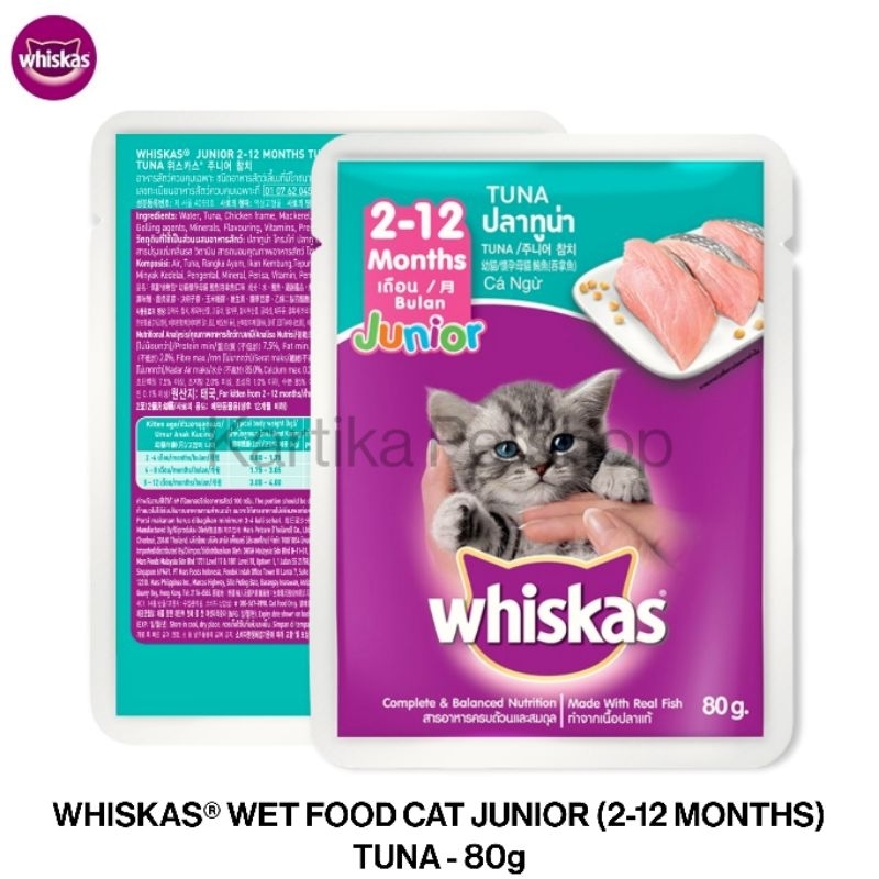 Jual WHISKAS KITTEN TUNA. MAKANAN BASAH ANAK KUCING Shopee Indonesia
