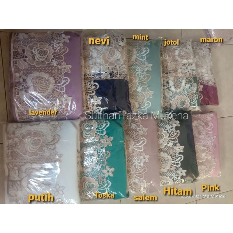 Jual Mukena Mukenah Warna Full Renda Bordir Dewasa Jumbo Terbaru Elegan