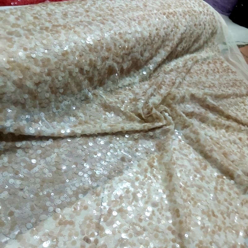 Jual Kain Tile Payet Sequin Bahan Tulle Sequin Seribu Payet Shopee Indonesia