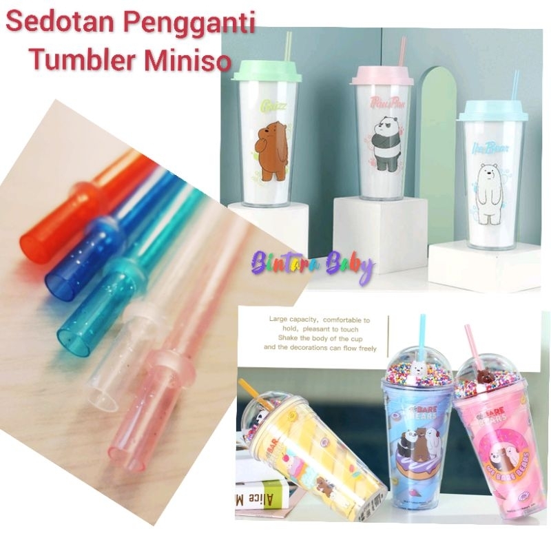 Jual Sedotan Pengganti Botol Minum Miniso We Bare Bear Replacement