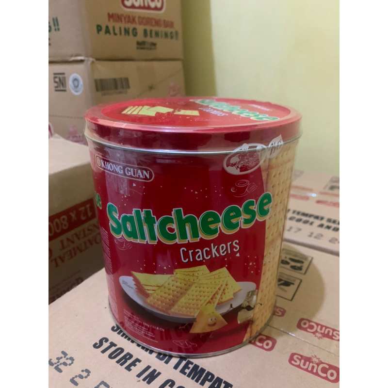 Jual Khong Guan Saltcheese Biskuit Crackers Keju kaleng 330 g Shopee