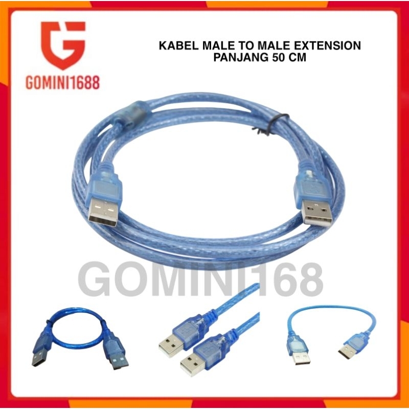 Jual Kabel Male To Male Extension 50cm Konverter Usb To Usb Cable Data Sambungan Network 8862