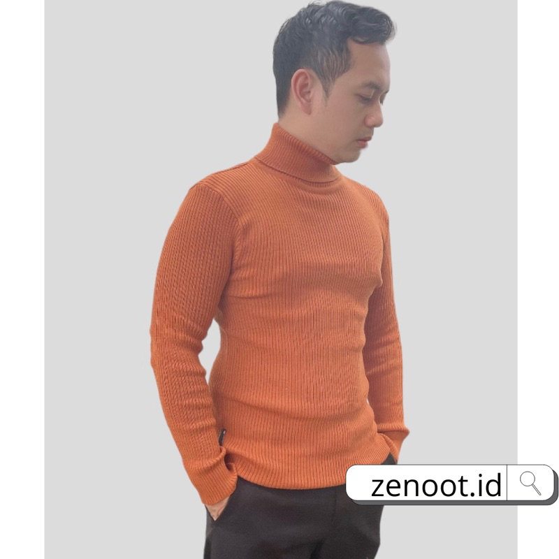 Jual Sweater Rajut Turtle Neck Pria Kerah Tinggi Turtleneck Lengan