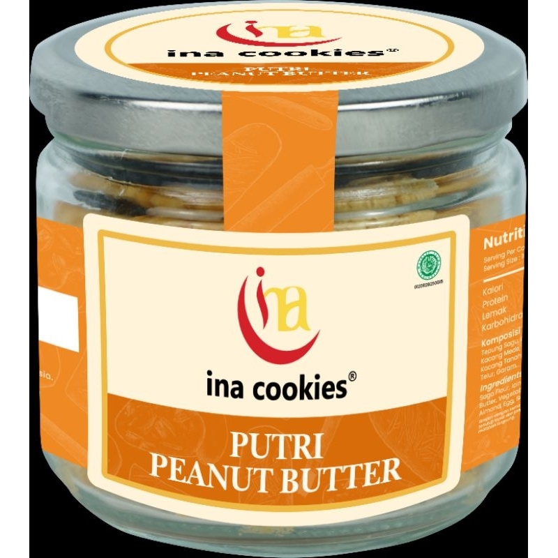 Jual Ina Cookies Putri Peanut Butter Toples Jar Shopee Indonesia