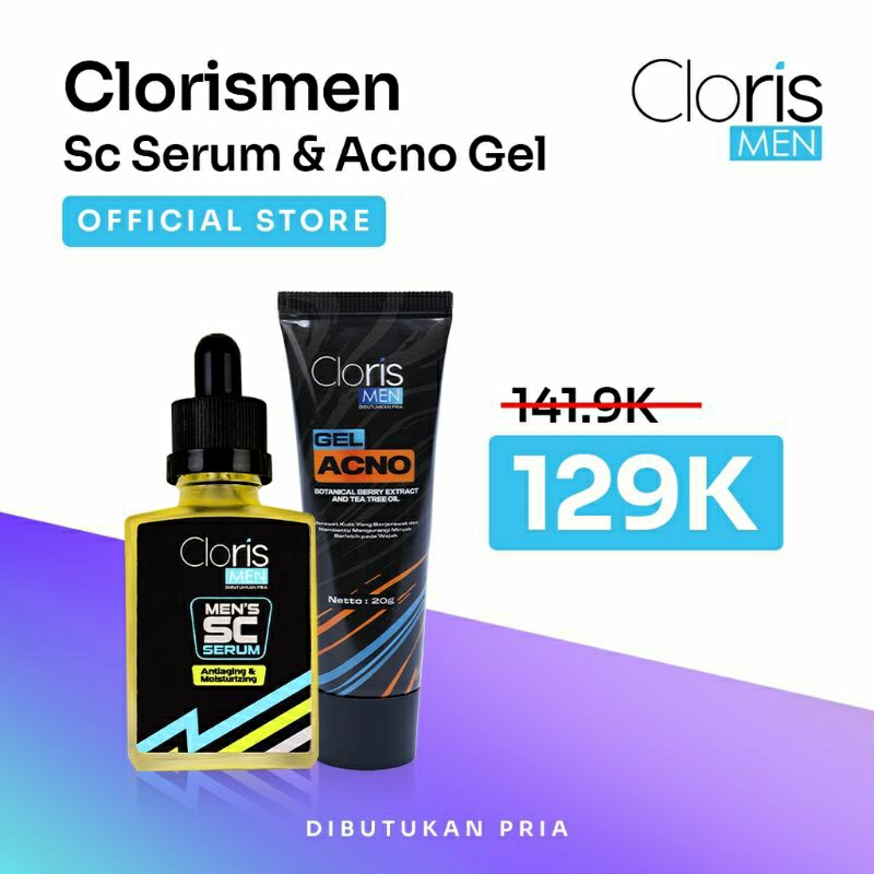 Jual Clorismen SC Serum & Acno Gel Skincare Pria Penghilang Jerawat ...