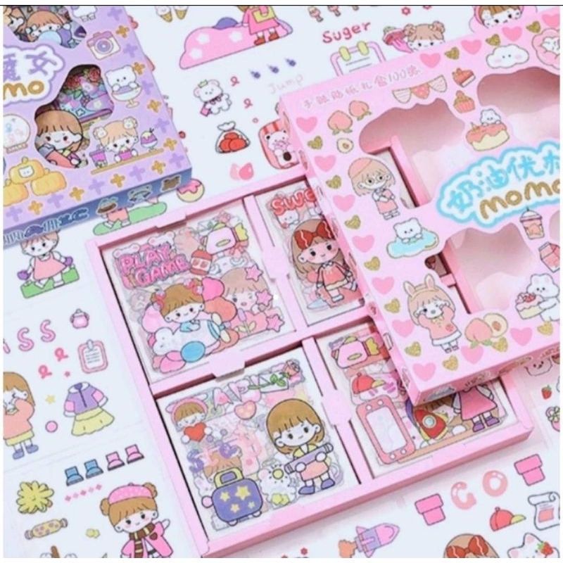 Jual Stiker lucu 100 pcs /box 2d stiker Botol Minum Viral Korea Anak ...