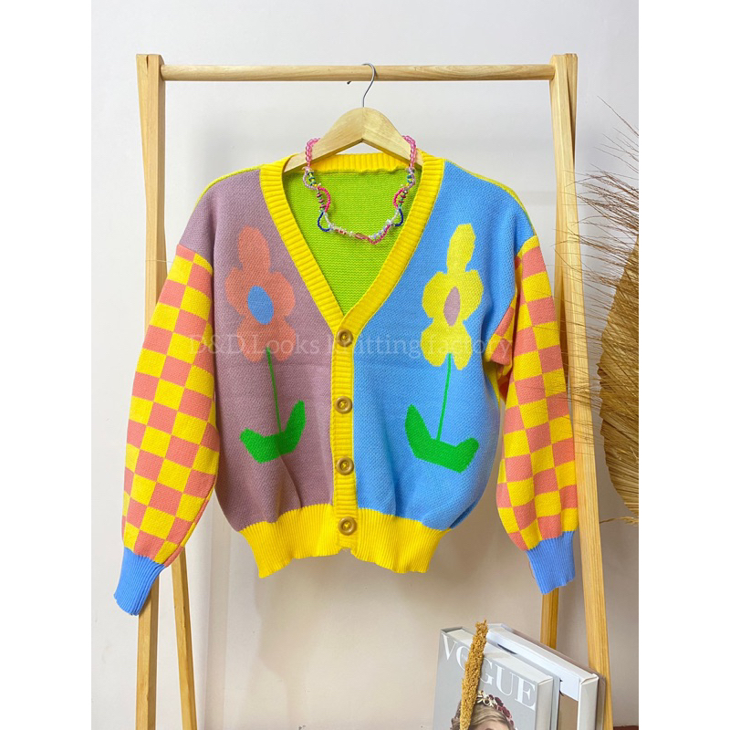 Jual COLORFUL CARDIGAN / CARDIGAN RAJUT PREMIUM / SWEATER RAJUT ...