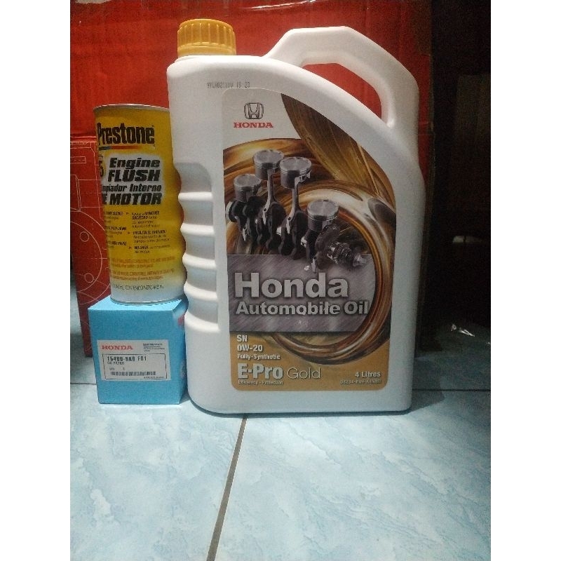 Jual Paket Oli Honda Gold 0w 20 4L Engine Flush Filter Oli Honda Jazz City HRV BRV Mobilio