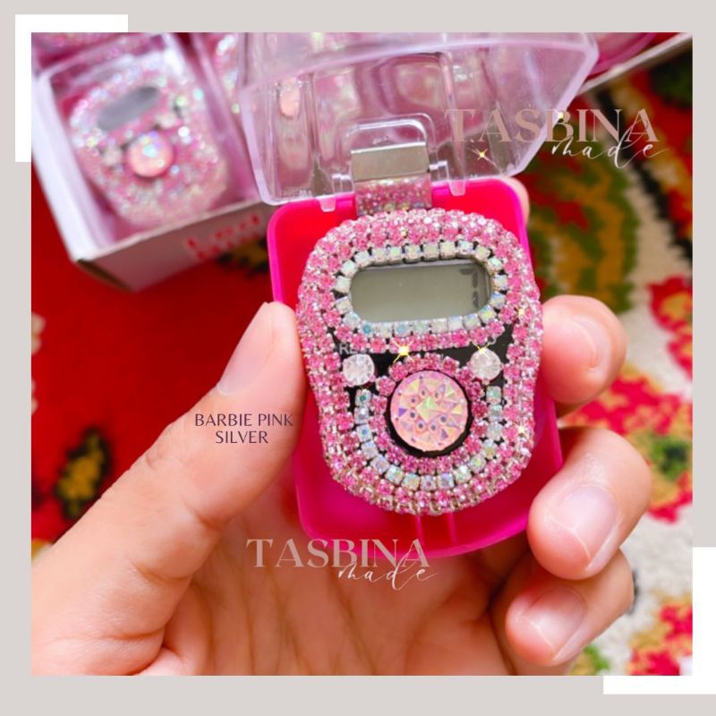 Jual Tasbih Digital Mini Led Swarovski Mutiara Custom Nama Cantik Hias Blink Premium Jakarta