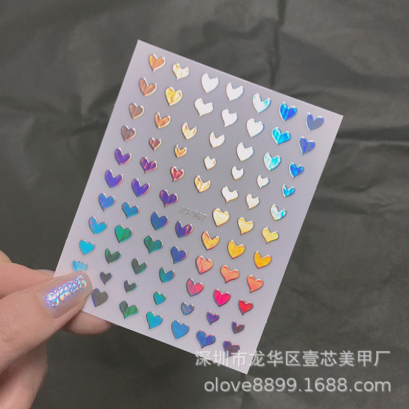 Jual Stiker Sparkle Meteor Love Heart Bintang Decals Back Glue Easy to ...