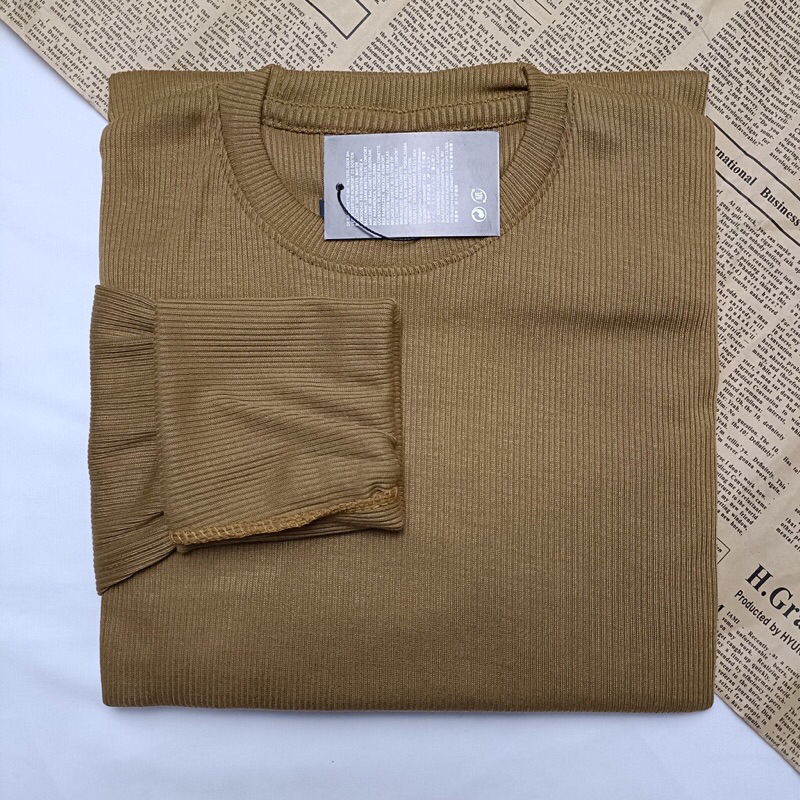 Jual KAOS POLOS RIB PREMIUM TEBAL LENGAN PANJANG | Shopee Indonesia