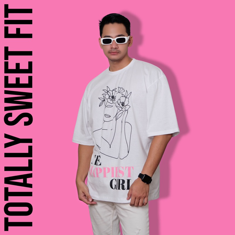 Jual The Happiest G Oversized T Shirt Black And Pink 3rd Collection