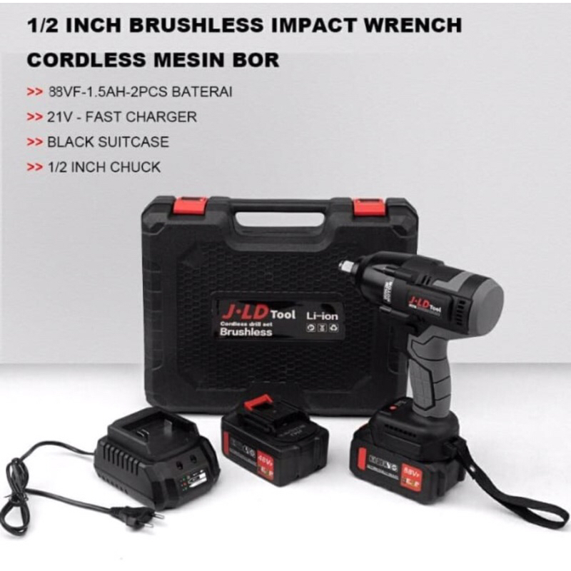 Jual Pembuka Baut Ban Mobil Jld Nm Impact Wrench Cordless Batrei Vf Terkuat Shopee